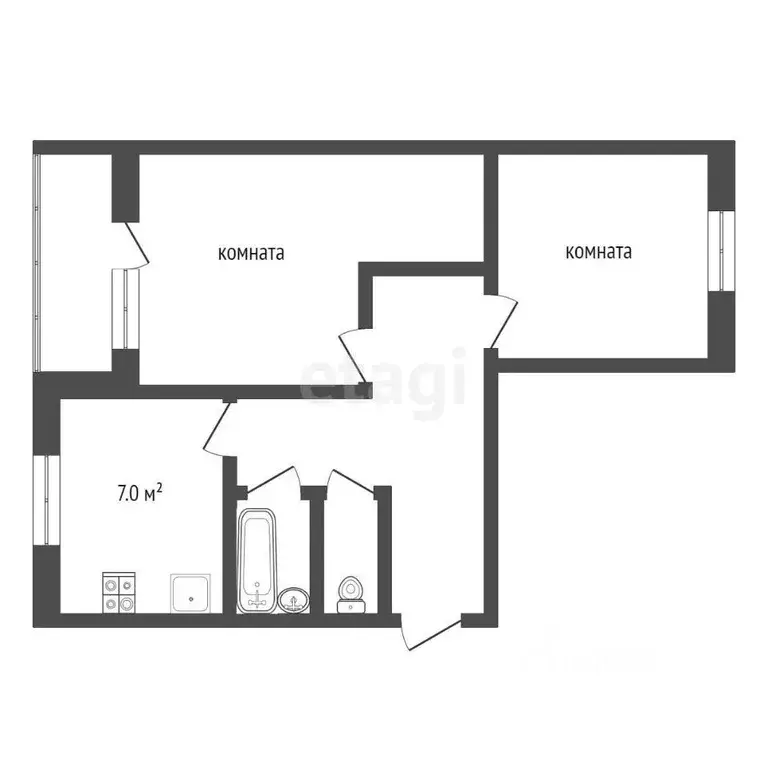 2-к кв. Коми, Усинск Молодежная ул., 25 (43.4 м) - Фото 2