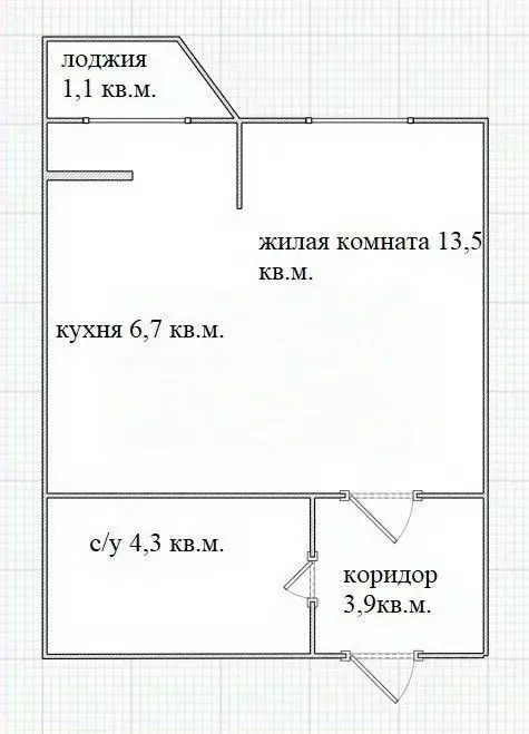 Студия Краснодарский край, Краснодар ул. Героев-Разведчиков (29.3 м) - Фото 1