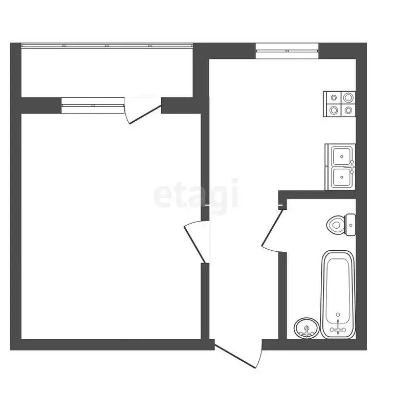 1-комнатная квартира: Луховицы, улица Пушкина, 157 (34.5 м) - Фото 1