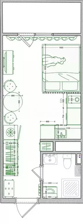 Студия Санкт-Петербург ул. Русановская, 24 (21.8 м) - Фото 1
