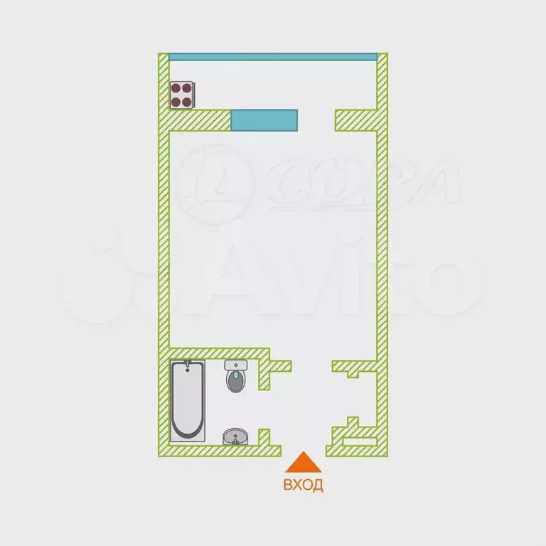 Квартира-студия, 21 м, 5/8 эт. - Фото 0