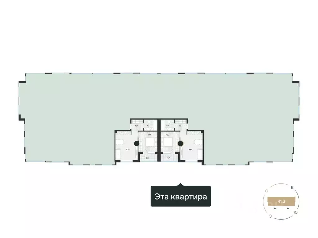 1-к кв. Тюменская область, Тюмень ул. Игоря Комиссарова, 19 (43.19 м) - Фото 1