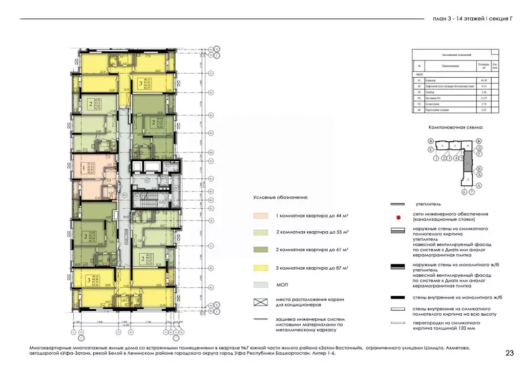 2-к кв. Башкортостан, Уфа Затон-Восточный жилрайон, Паруса жилой ... - Фото 2