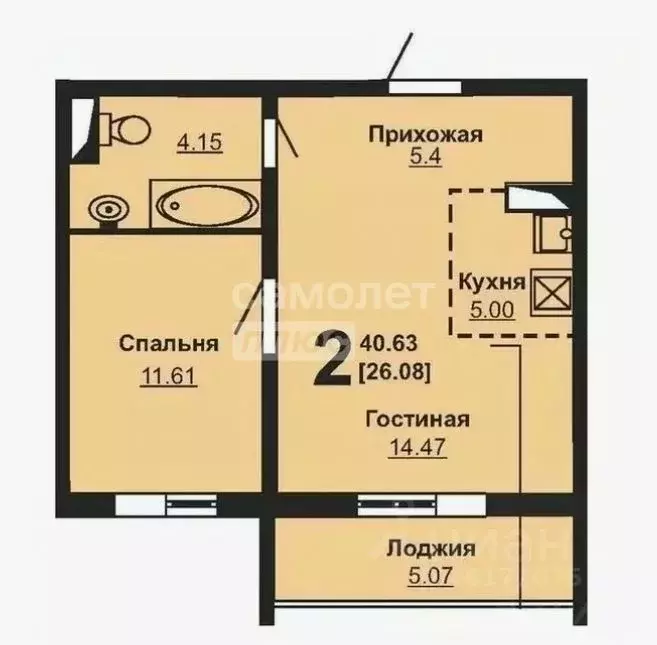 1-к кв. Челябинская область, Челябинский городской округ, пос. ... - Фото 2