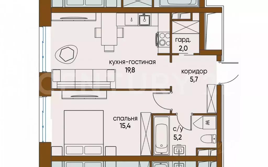 1-к кв. Москва ул. Нижние Мневники, 16к4 (48.0 м) - Фото 1