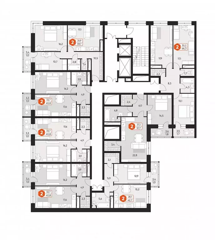 2-к кв. Московская область, Балашиха Гагарина мкр, ул. Проектная, 4 ... - Фото 2