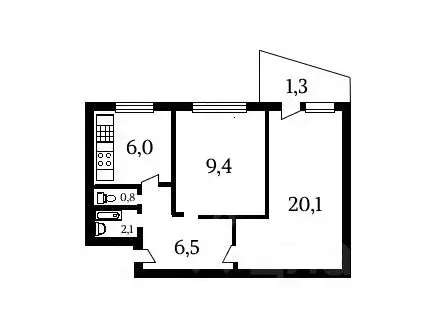 2-к кв. Белгородская область, Шебекино ул. Ленина, 78 (44.0 м) - Фото 1