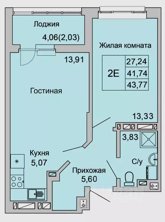 2-к кв. Ростовская область, Батайск ул. Булгакова, 11 (43.77 м) - Фото 1