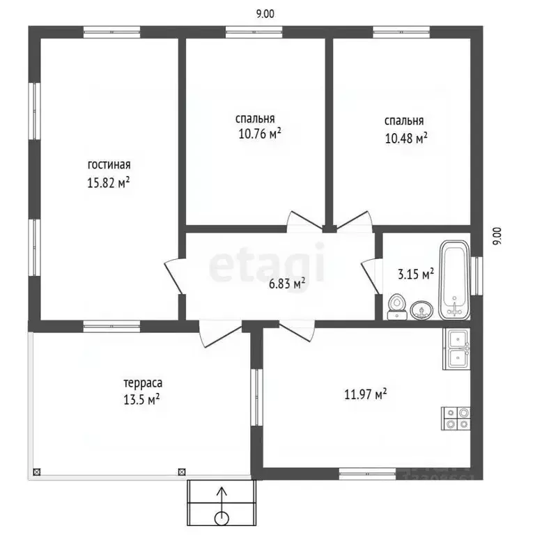 Дом в Томская область, Томск Паровозный пер. (63 м) - Фото 2