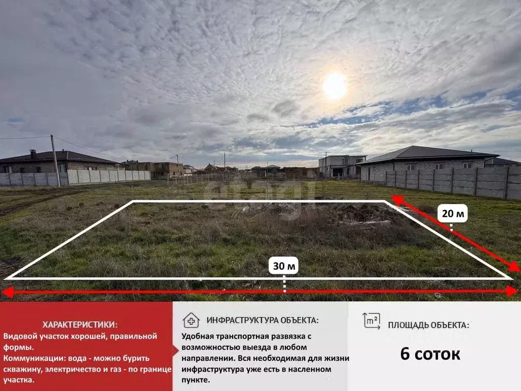 Участок в Крым, Симферопольский район, с. Мирное  (6.0 сот.) - Фото 1