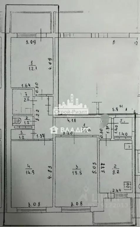 3-к кв. Крым, Керчь ул. Блюхера, 15 (67.3 м) - Фото 2