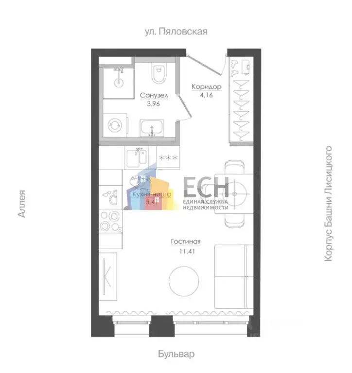 1-к кв. Москва Дегунинская ул., 4к1 (25.0 м) - Фото 1