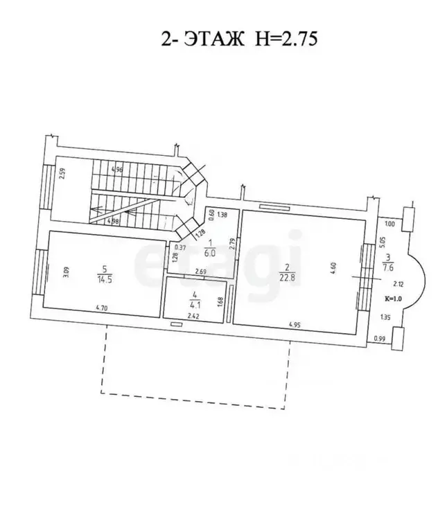 1-к кв. Калининградская область, Зеленоградск ул. Гагарина, 61 (47.4 ... - Фото 2