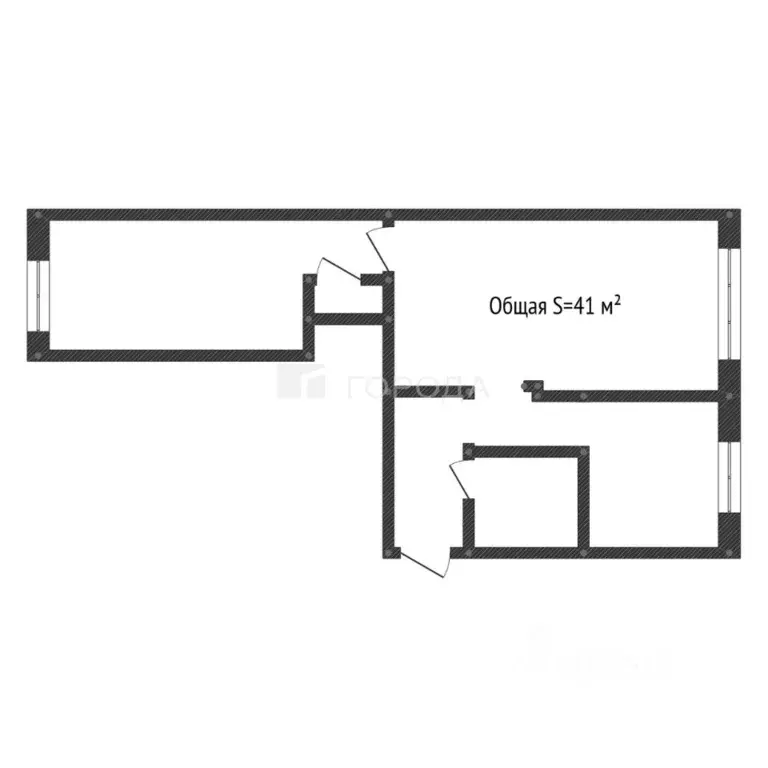 2-к кв. Кемеровская область, Новокузнецк ул. Кирова, 2А (41.0 м) - Фото 1
