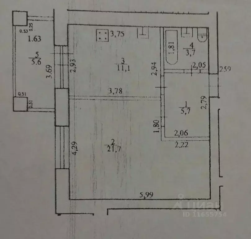 1-к кв. Башкортостан, Уфа ул. Ахметова, 225 (45.0 м) - Фото 1