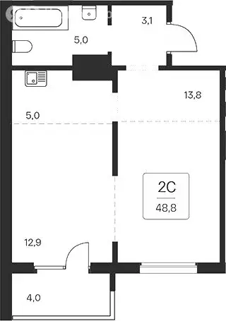 2-комнатная квартира: Новосибирск, квартал на Игарской (44.8 м) - Фото 1