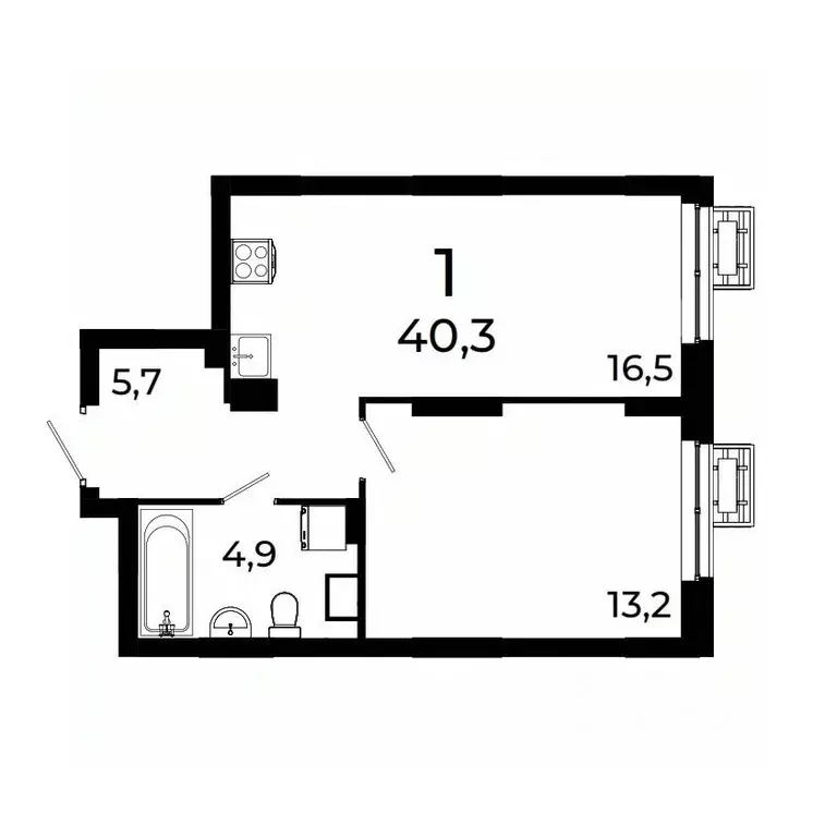 1-к кв. Нижегородская область, Нижний Новгород ул. Коперника, 15 (40.3 ... - Фото 1