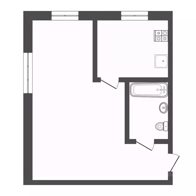 1-к кв. Тульская область, Тула Волоховская ул., 10А (30.0 м) - Фото 1