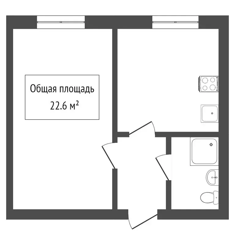 1-комнатная квартира: Томск, улица 79-й Гвардейской Дивизии, 10/2 (24 ... - Фото 1