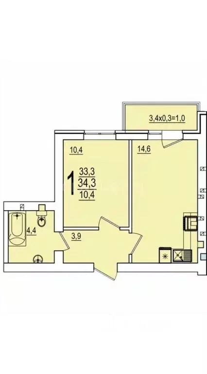 1-к кв. Адыгея, Тахтамукайский район, Старобжегокайское с/пос, Новая ... - Фото 2