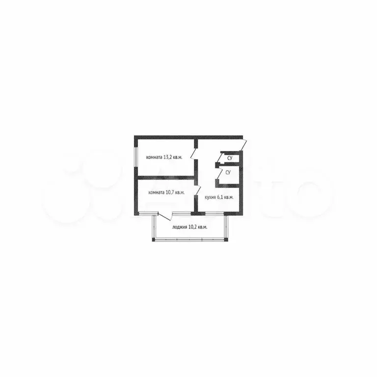 2-к. квартира, 39,7 м, 3/3 эт. - Фото 0