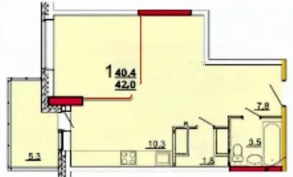 1-к кв. Тульская область, Тула ул. Болдина, 1к1 (39.4 м) - Фото 1