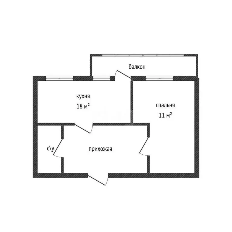1-комнатная квартира: Брянск, улица Красных Партизан, 25 (38.5 м) - Фото 1