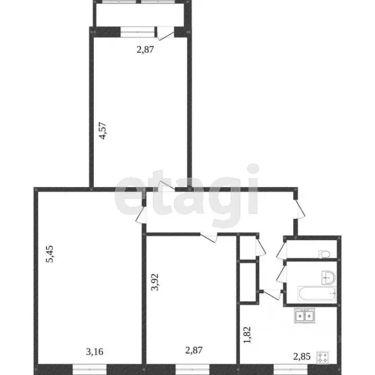 3-к кв. Ямало-Ненецкий АО, Новый Уренгой ул. 26-го съезда КПСС, 6А ... - Фото 2