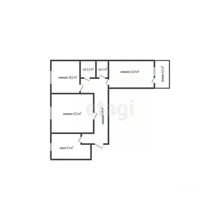 3-к кв. Адыгея, Майкоп городской округ, пос. Западный ул. Юбилейная, ... - Фото 2