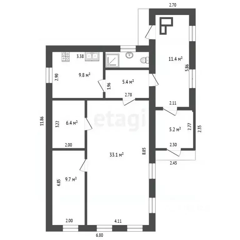 Дом в Омская область, Омск ул. 7-я Самарская, 17 (68 м) - Фото 2