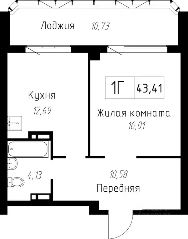 1-к кв. Приморский край, Владивосток ул. Мусоргского, 2В (43.41 м) - Фото 0