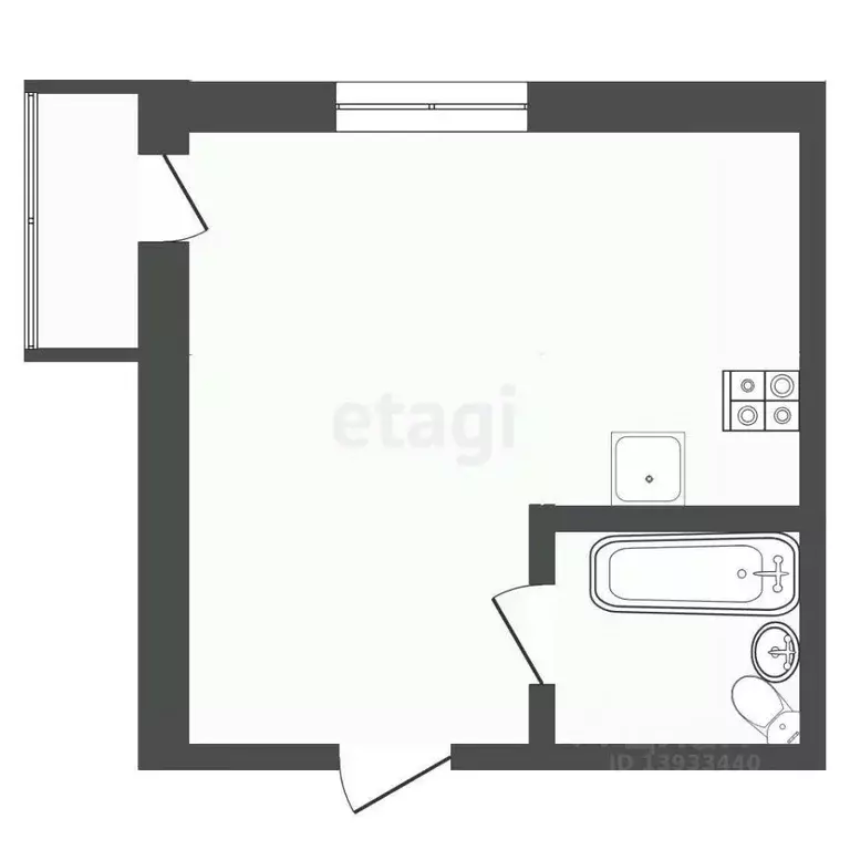 Студия Тюменская область, Тюмень ул. 50 лет ВЛКСМ, 13к2 (31.6 м) - Фото 2