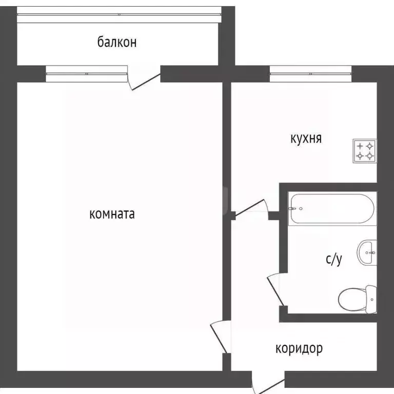 1-к кв. Курганская область, Курган Станционная ул., 64 (29.0 м) - Фото 2