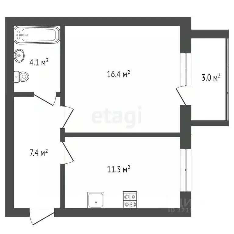 1-к кв. Архангельская область, Котлас просп. Мира, 7 (39.4 м) - Фото 1