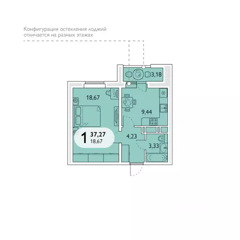 1-к кв. Брянская область, Брянск просп. Станке Димитрова, 67к7 (37.27 ... - Фото 0