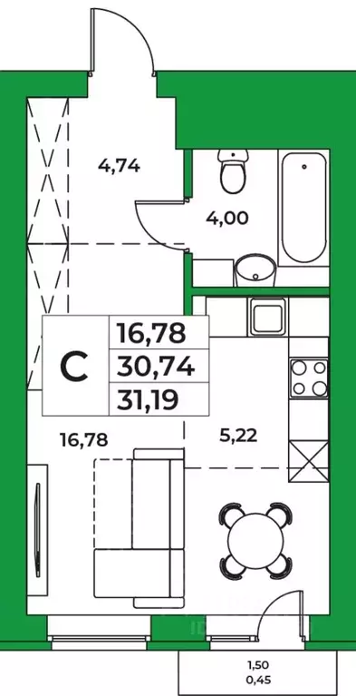 1-к кв. Башкортостан, Уфимский район, Зубовский сельсовет, с. Зубово ... - Фото 1