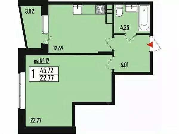 1-к кв. Москва ул. Генерала Донскова, 25к4 (45.0 м) - Фото 0