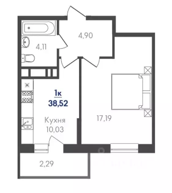1-к кв. Краснодарский край, Динская ст-ца ул. Красная, 162/2 (38.0 м) - Фото 2