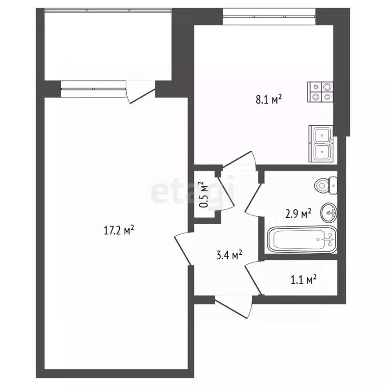 1-к кв. Нижегородская область, Нижний Новгород Соцгород жилрайон, 7-й ... - Фото 2