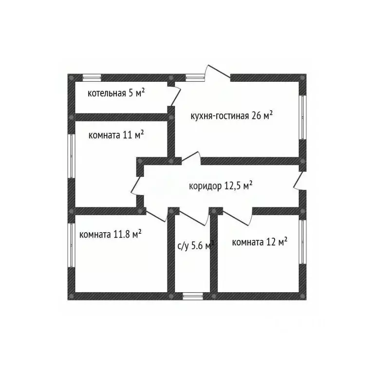 Дом в Адыгея, Тахтамукай аул ул. Конечная, 18А (100 м) - Фото 1