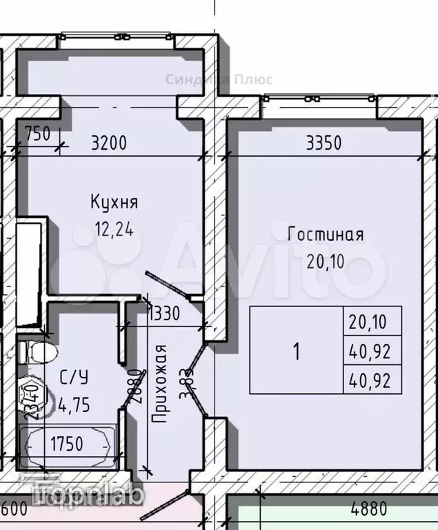 1-к. квартира, 40 м, 3/4 эт. - Фото 0