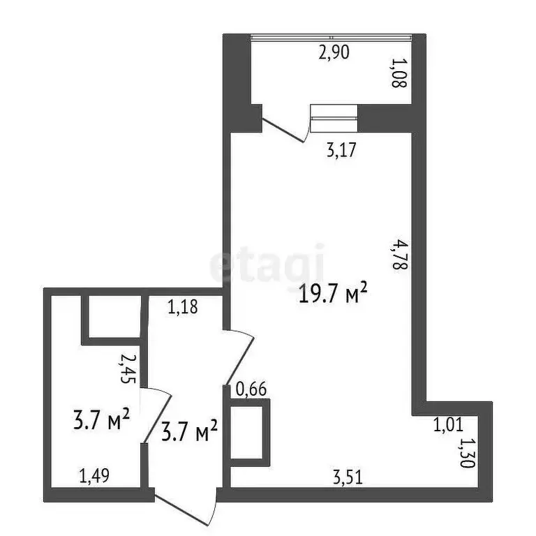 Квартира-студия: Обнинск, улица Кутузова, 23 (27.1 м) - Фото 0