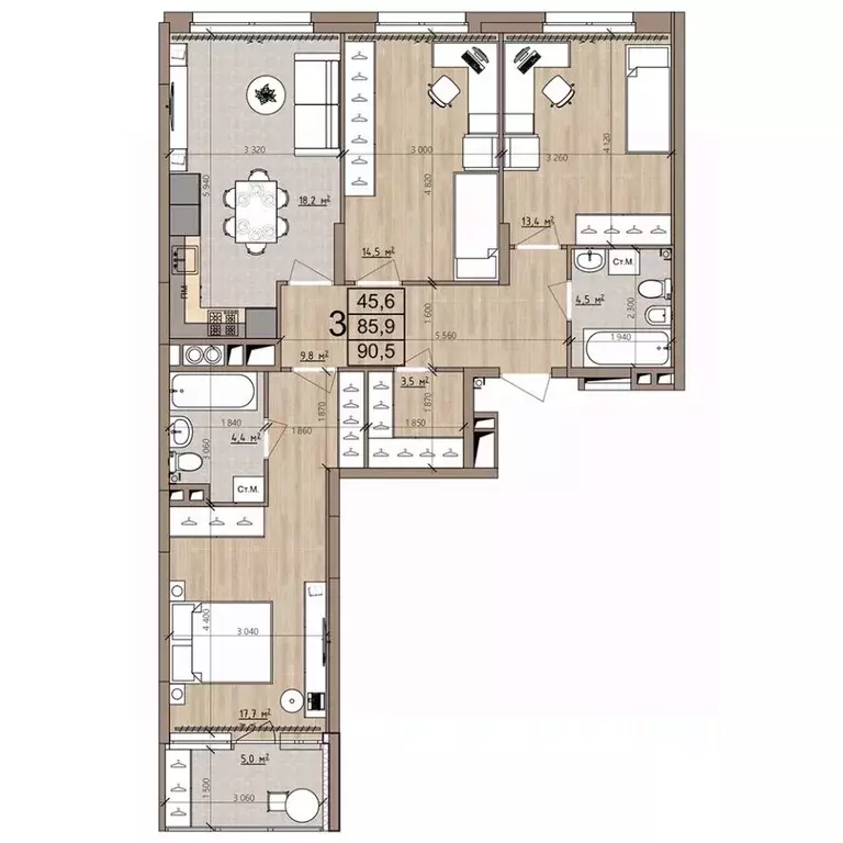 3-к кв. Рязанская область, Рязань пос. Шпалозавода, Окская Стрелка ... - Фото 1