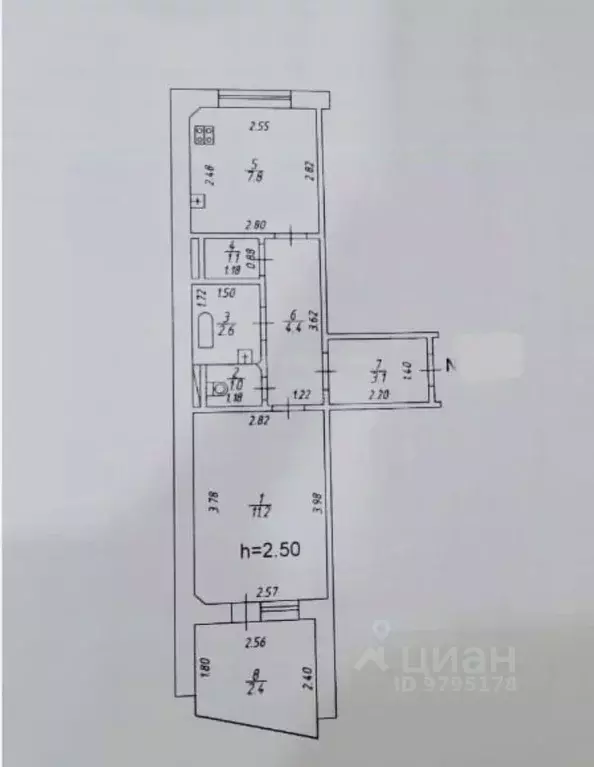 1-к кв. Татарстан, Казань ул. Юлиуса Фучика, 117 (31.2 м) - Фото 1