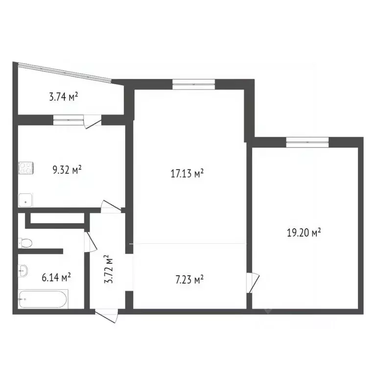 2-к кв. Тюменская область, Тюмень Кремлевская ул., 85к1 (63.0 м) - Фото 2