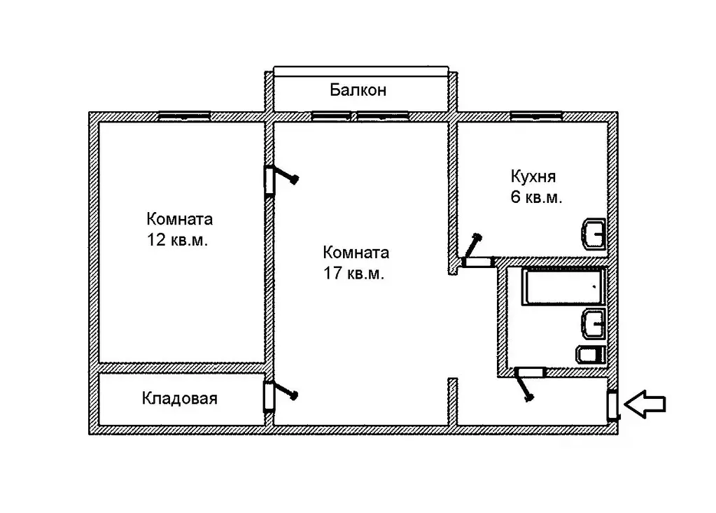 2-к кв. Свердловская область, Екатеринбург пер. Гончарный, 3 (43.0 м) - Фото 0