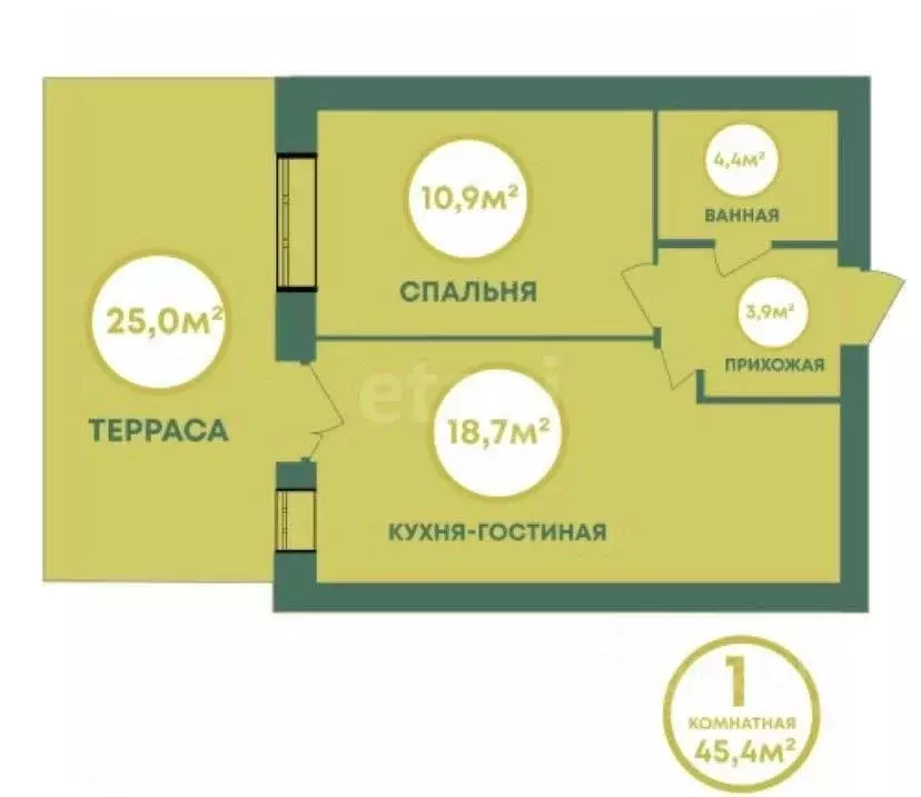 1-к кв. Калужская область, Калуга ул. Белые Росы, 5 (46.0 м) - Фото 0