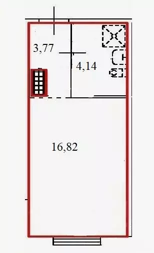 Студия Санкт-Петербург ул. Крыленко, 36к2 (24.3 м) - Фото 2
