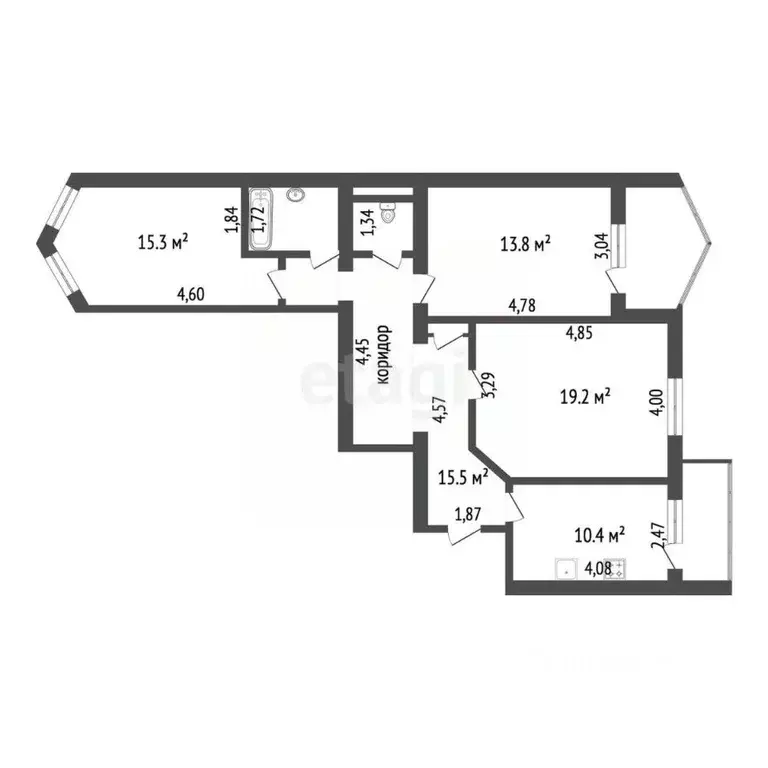 3-к кв. Крым, Симферополь ул. Кантар (85.1 м) - Фото 1