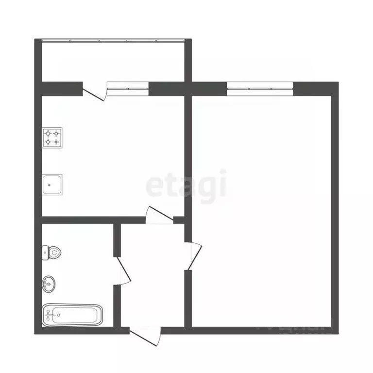 1-к кв. Смоленская область, Смоленск ул. Багратиона, 26А (42.3 м) - Фото 1